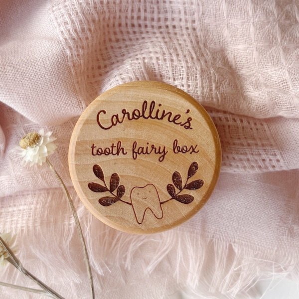 ENGRAVED Personalized Tooth Fairy Box. First Birthday Gift Keepsake. Engraved Custom Wooden Tooth Fairy Box. Wooden Gift box Custom.