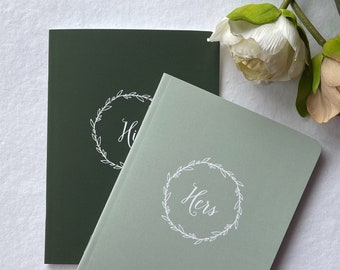 Wedding Vow Books Set of 2. Customized Wedding Vows keepsake. Wedding Vow Booklets. Bride and Groom Vows