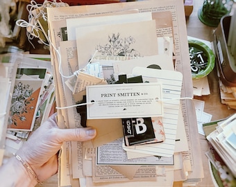 Authentic Ephemera Junk Journal kit | Mixed Media & Collage Paper Kit for Scrapbooks and other Art.