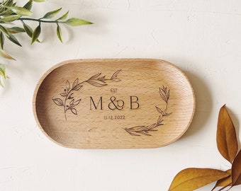 ENGRAVED Couple Gift. Custom Wedding Gift. Wooden Valet Tray Personalized Wooden Tray Gift. Housewarming Gift under 25. Wooden Jewelry Tray