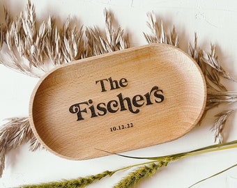 ENGRAVED Personalized Wooden Tray Gift. Small Catch All Tray. Valet Tray. Engraved Wooden Tray. Wedding Gift for Couple under 25. Desk Tray