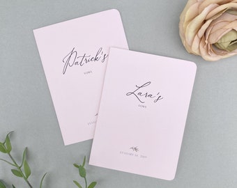 Wedding Vow Books Set of 2. Customized Wedding Vows keepsake. Wedding Vow Booklets. Bride and Groom Vows