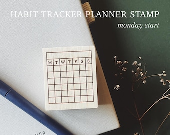 Monthly Habit Tracker Stamp. Bullet Journal Stamp. Monthly Calendar Stamp. Planner Calendar Stamp. Bujo Stamp. Habit Tracker. Goal Stamp