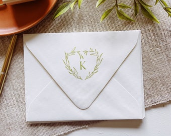 Custom Wedding Stationery Stamp. Heart Couple Initials Stamp. Stationery Invitation Stamp. Thank You Wedding Stamp.