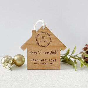 ENGRAVED! Wooden Personalized New Home Ornament For Couple. First Home Christmas Ornament Keepsake Gift. First Home Gift. Housewarming Gift.