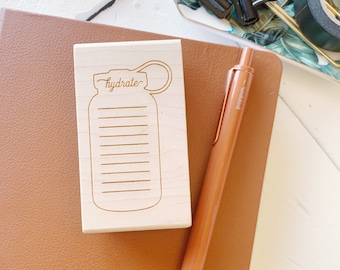 Water Tracker Stamp. Planner Stamp. Hydration Tracker. Bujo Stamps. Bullet Journaling accessories. Daily Planner Stamp. Exercise Stamp.