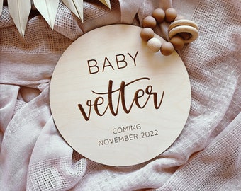 Pregnancy Announcement Prop. Baby Name Sign. Baby Announcement. Custom Baby Announcement Social Media Sign. Wooden Baby Name Sign.