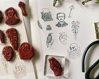 Edgar Allan Poe Stamp Set - Cling Foam Journaling Stamps