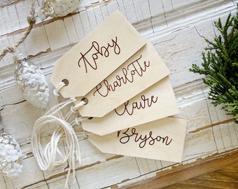 Etiquetas de nombre de medias navideñas personalizadas GRABADAS. Etiquetas de nombre personalizadas. Etiquetas ift. Etiquetas de nombre de madera. Colocar etiquetas de nombre de configuración. Etiquetas de acción de gracias