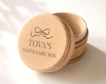 Custom Wooden Tooth Fairy Box - Personalized with Child's Name.