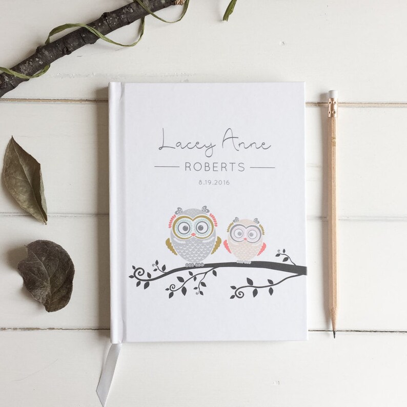 Custom Baby Journal Guest Book Owl Baby Shower Gift Baby Etsy Custom Baby Journal Guest Book Owl Baby Shower Gift Baby Etsy