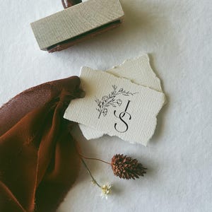 Floral Custom Wedding Rubber Stamp.