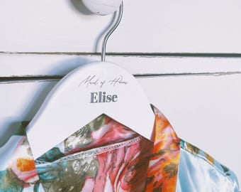 Percha personalizada para vestido de novia o fiesta.