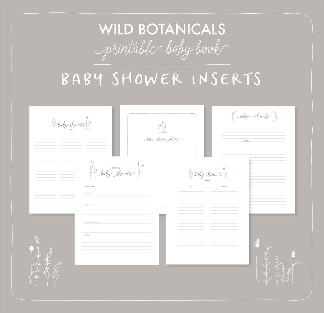 Baby Book Printable Template Baby Shower Guest Sign In, Wishes and ...