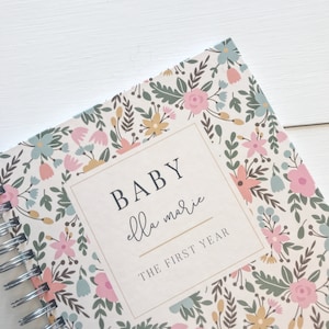 Modern Baby Book. Custom Floral The First Year Baby Book image 2