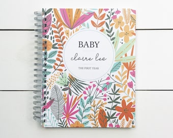 Baby Memory Milestone Book. 12 Month Baby Book. The First year. Custom Baby Book. Personalized Baby Book. Shower Gift