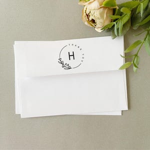 Simple Floral Wreath Wedding Stamp for Stationery.