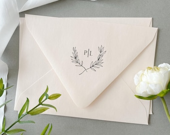 Custom Monogram Wedding Stamp for Stationery.