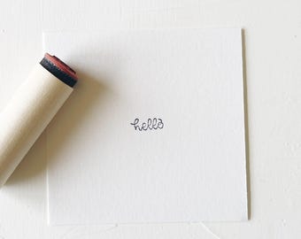 Mini sello HELLO. Sello de goma para planificador. Sello para bullet journaling de Bujo. Sello para scrapbooking. Sello para planificador. Sello artístico. Sello de goma personalizado.