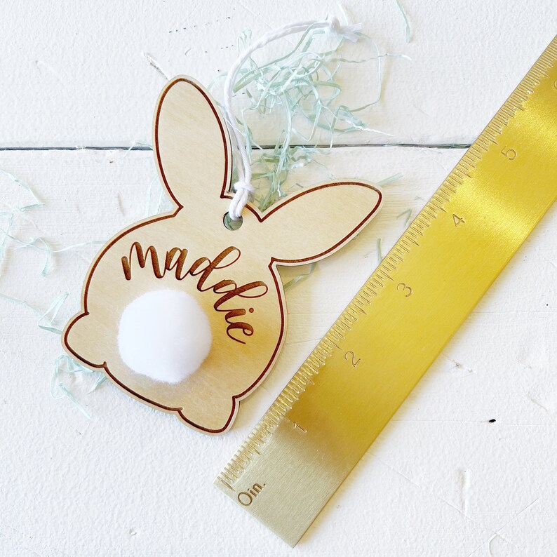 Custom Easter Basket Tags. Wooden ornament. Kids Easter Bunny Basket. Easter Names. Easter Decor. Basket Tags Easter. Easter Gift. image 3