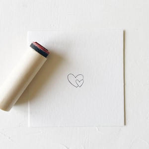 Mini DOUBLE HEART Stamp. Rubber Planner Stamp. Bujo Bullet journaling stamp. Scrapbooking Stamp. Planner Stamp.  Art Rubber Stamp.