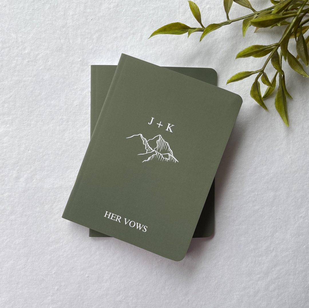 Wedding Vow Books Set of 2. Customized Wedding Vows keepsake. Wedding –  Print Smitten Paper Co