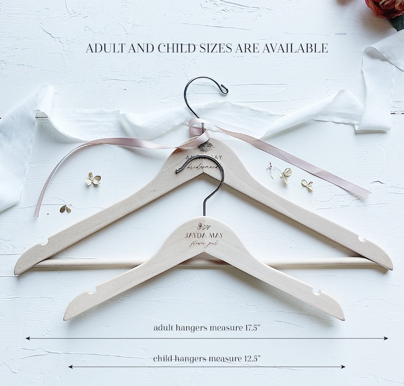 ENGRAVED Personalized Flower Girl Dress hanger. Flower Girl Wedding Gift. Ring Bearer Hanger. Wedding Party Gift. Custom Wedding Hanger. image 4