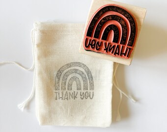 Rainbow Thank You Stamp. Small Business Package Stamp