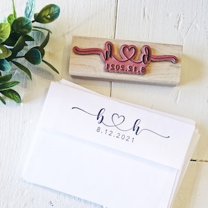 Custom Wedding Stamp with Heart for Envelopes.