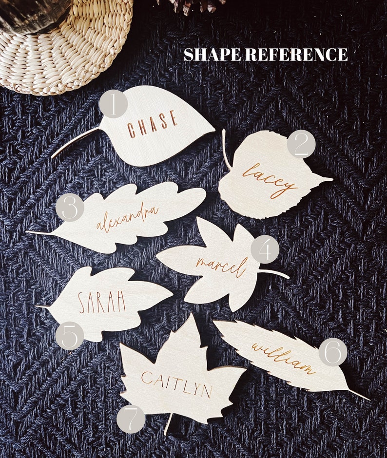 Fall Leaf Name Tags. Fall Table Decor. Modern Boho Fall Table Decor ...