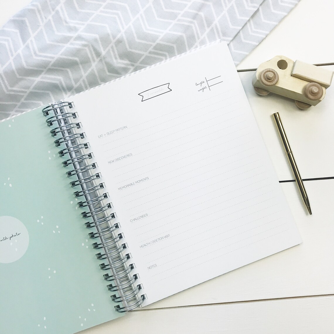 Modern Adoption Baby Book. Custom Modern Baby Book. Baby Book Etsy