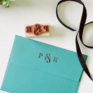Custom Wedding initials Stamp for Favors, Napkins or Tags.