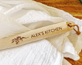 Cuchara de madera grabada personalizada para regalo de agente inmobiliario para clientes.