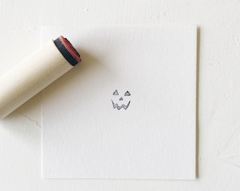 Mini PUMPKIN FACE HALLOWEEN Stamp. Rubber planner stamp. Bullet journaling stamp. Scrapbooking stamp. Planner Stamp. Custom Rubber Stamp.