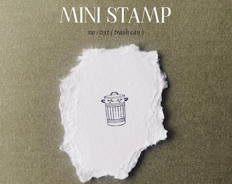 Mini Trash Can Stamp. Rubber planner stamp. Bujo bullet journaling stamp. Scrapbooking stamp. Planner Stamp. Art Stamp. Mini Stamp