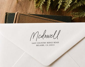 Self Inking Address Stamp. Modern Simple Return Address Stamp. Self Inking Stamp. Rubber Address Stamp. Wedding Return Address Stamp