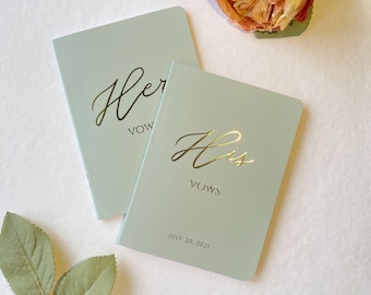 FOILED Gold Foiled Custom Wedding Vow Books. Livrets de vœux de mariage déjoués. Livres de vœux de mariés. Souvenir personnalisé des vœux de mariage