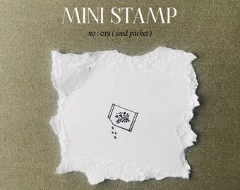 Mini Seed Packet Stamp. Rubber planner stamp. Bujo bullet journaling stamp. Scrapbooking stamp. Planner Stamp. Art Stamp. Mini Stamp