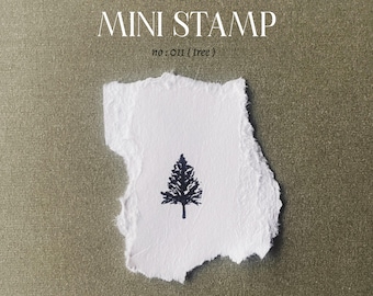 Sello de árbol en miniatura. Sello de goma para planificador. Sello para bullet journaling de Bujo. Sello para scrapbooking. Sello para planificador. Sello para arte. Sello en miniatura
