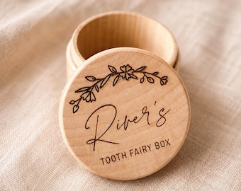 Wooden Engraved Tooth Fairy Box Keepsake Gift.