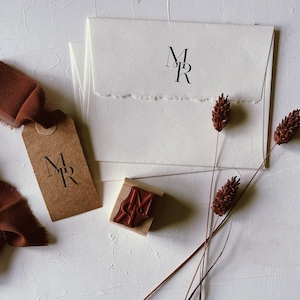 Modern Wedding Monogram Stamp for Stationery. image 3