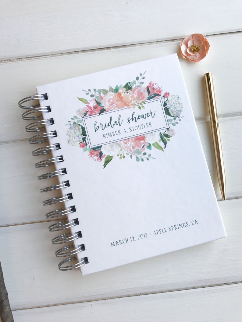 Bridal Shower Sign in Book. Bridal Shower Guestbook. Custom Etsy