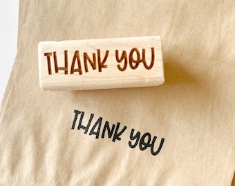 Thank You Stamp. Simple Modern Thank You Rubber Stamp. Stamp For Packaging, Tags, Stickers, Party Favors, Cards