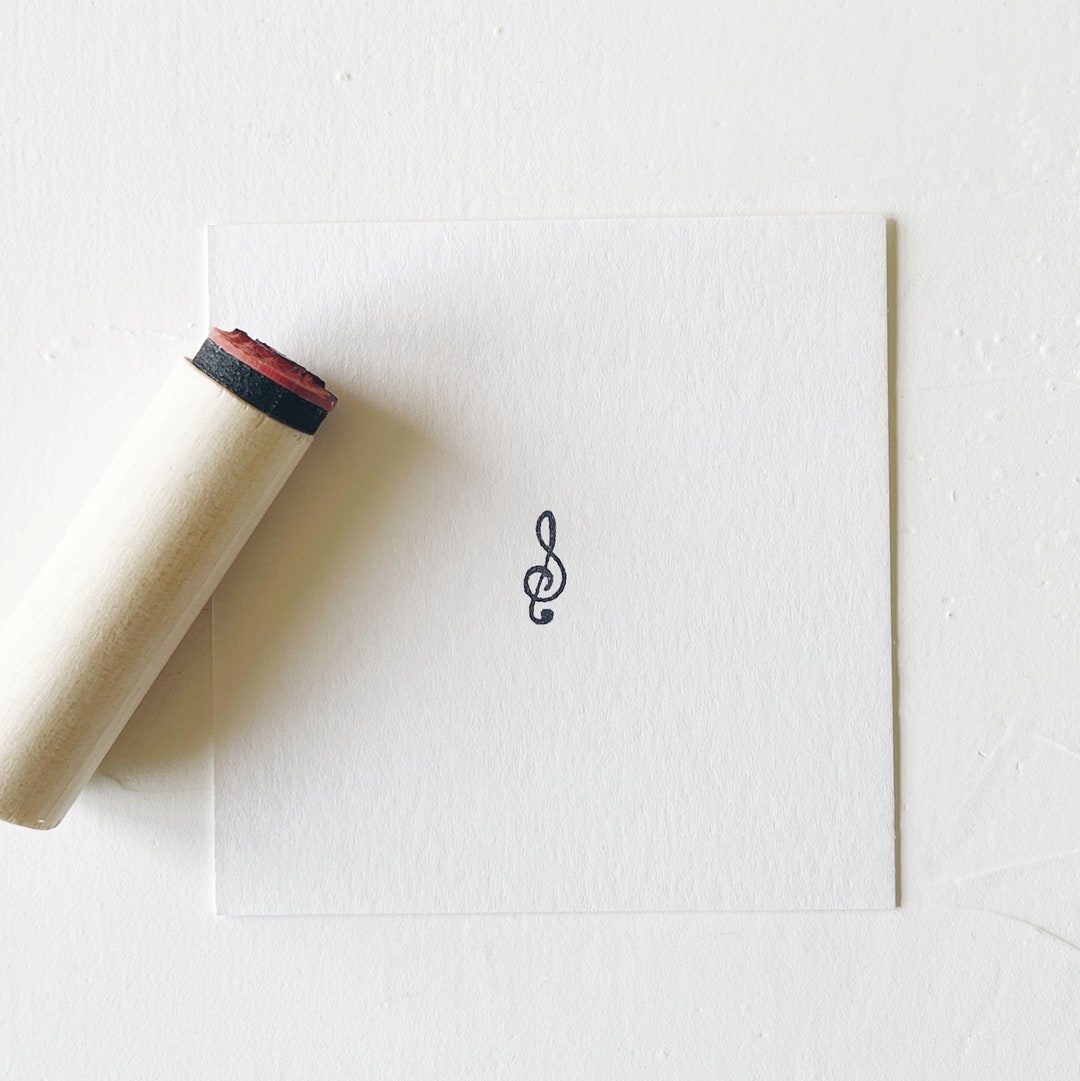 Mini MUSIC NOTE Stamp. Rubber Planner Stamp. Bujo Bullet Journaling
