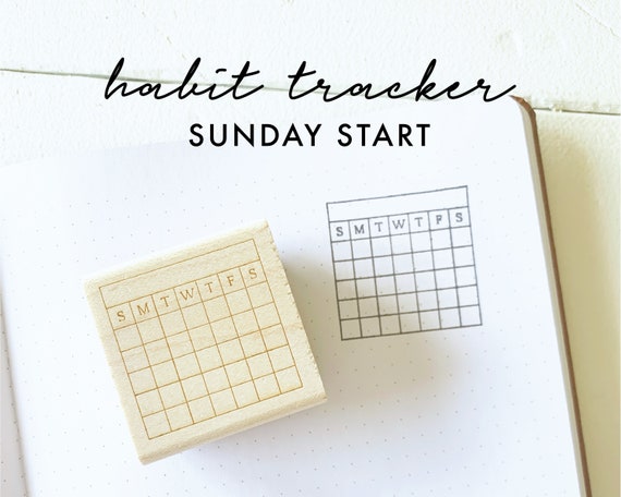 Bullet Journal Stamp. Monthly Habit Stamp. Rubber Stamp Calendar. Bujo Stamp.  Daily Planner Stamp. Planner Stamps Wood. Gifts for Her. 