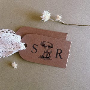 Custom Wedding Stamp With Mushrooms.