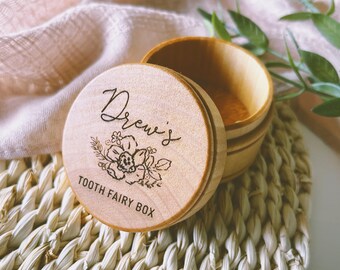 Cusotm Tooth Fairy Box with Floral Design.