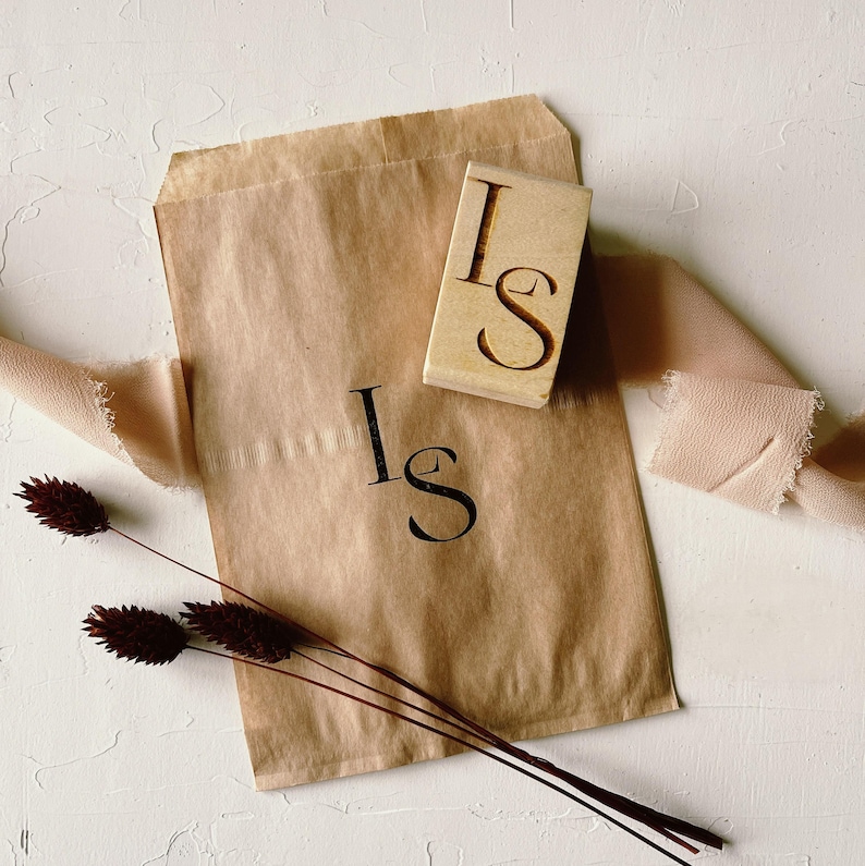 Modern Wedding Monogram Stamp for Stationery. image 4