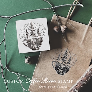 Custom Coffee Shop Stamp for your logo. Small Business Custom Rubber Stamp.