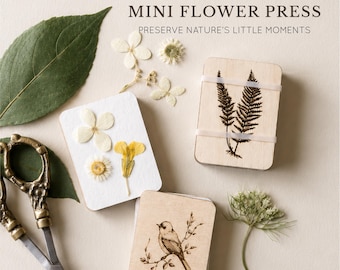 Mini Wooden Flower Press Kit | Botanical Nature Craft Tool